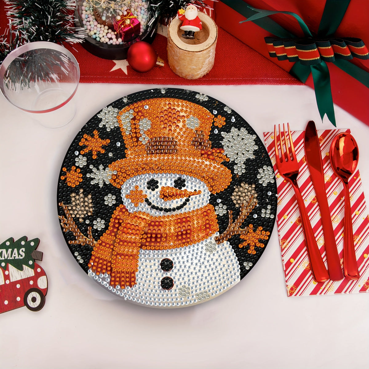 Snowman placemats | 4 pieces | Diamond painting