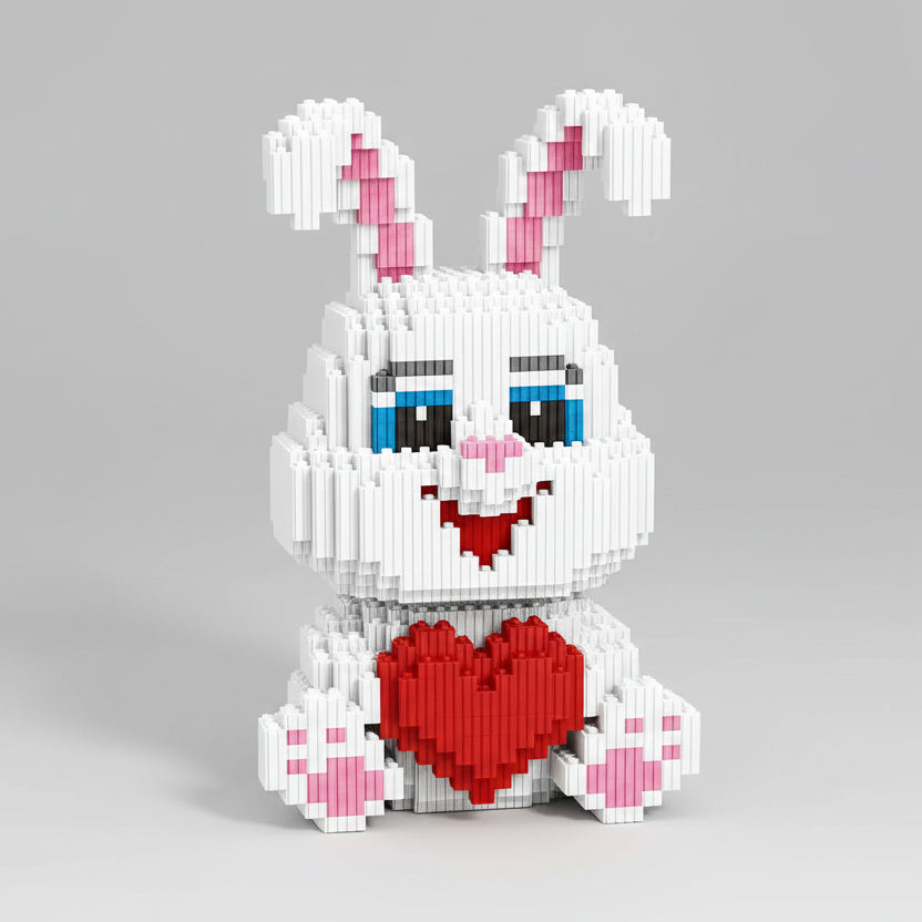 Cute Rabbit with Heart | Building Blocks