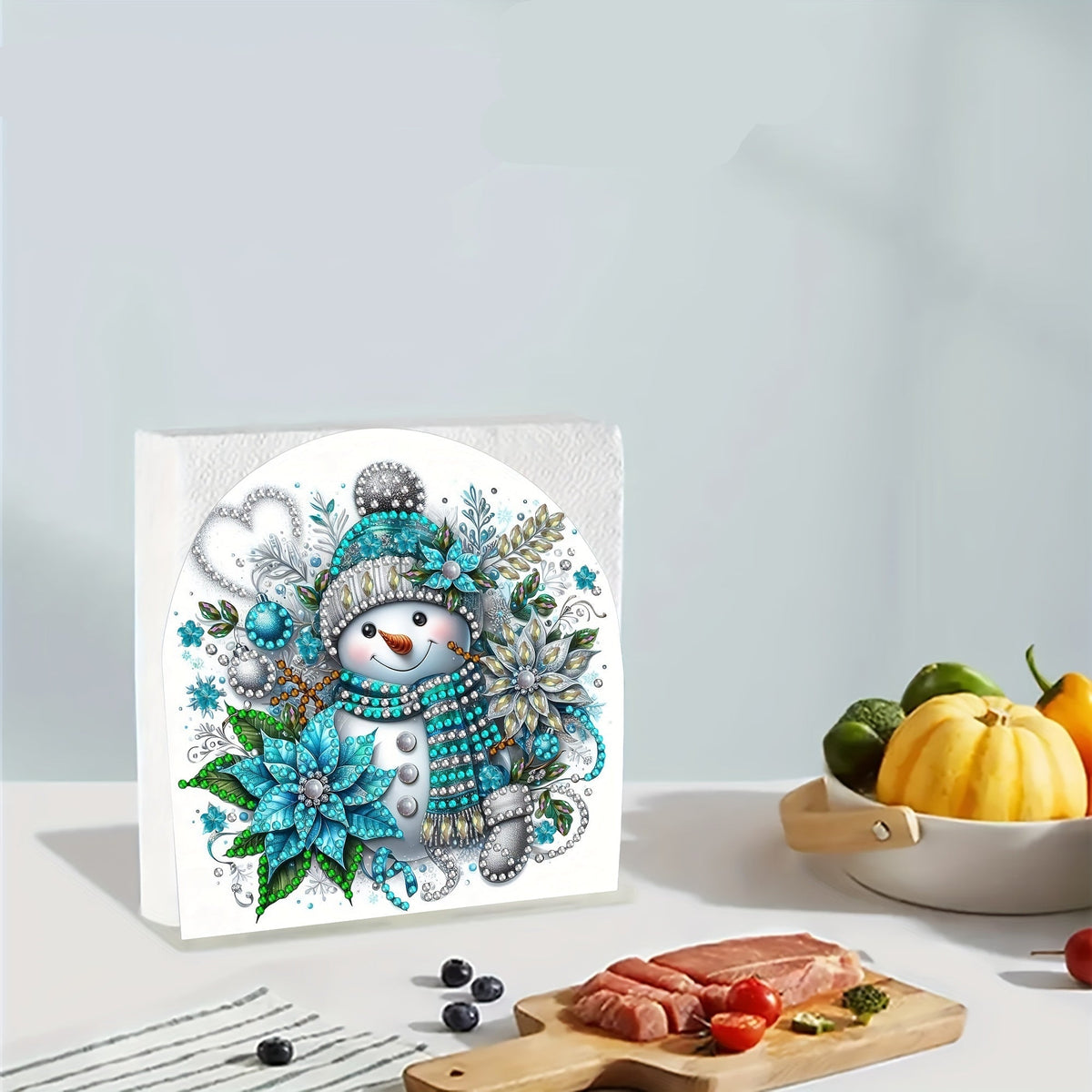 Snowman | Napkin holder | Diamond painting