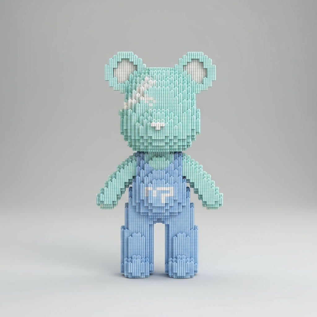 Bear with light blue overalls | Building blocks