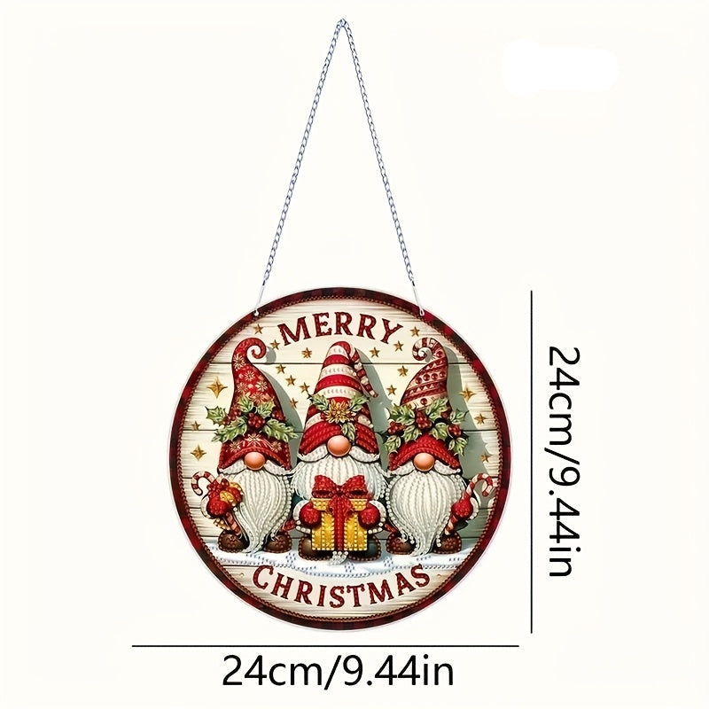 Decorative hanger | Christmas gnomes | Diamond painting