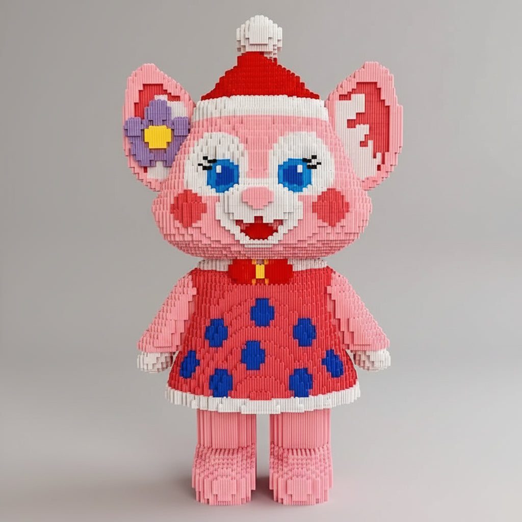 Fox with polka-dot dress | Building bricks