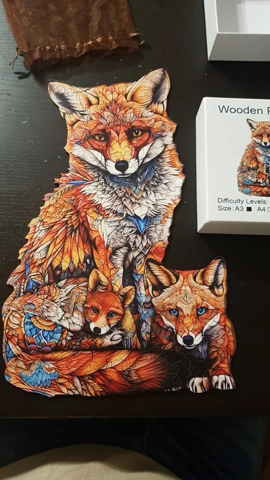 Fox with little foxes | Wooden Puzzle
