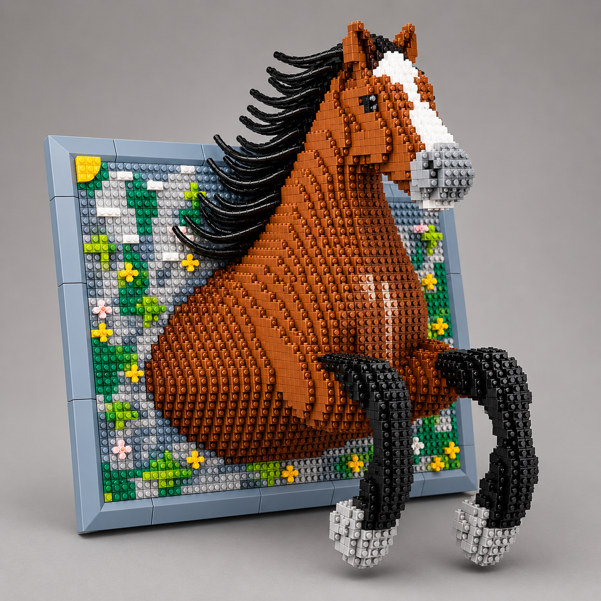 Horse on baseplate | Building blocks