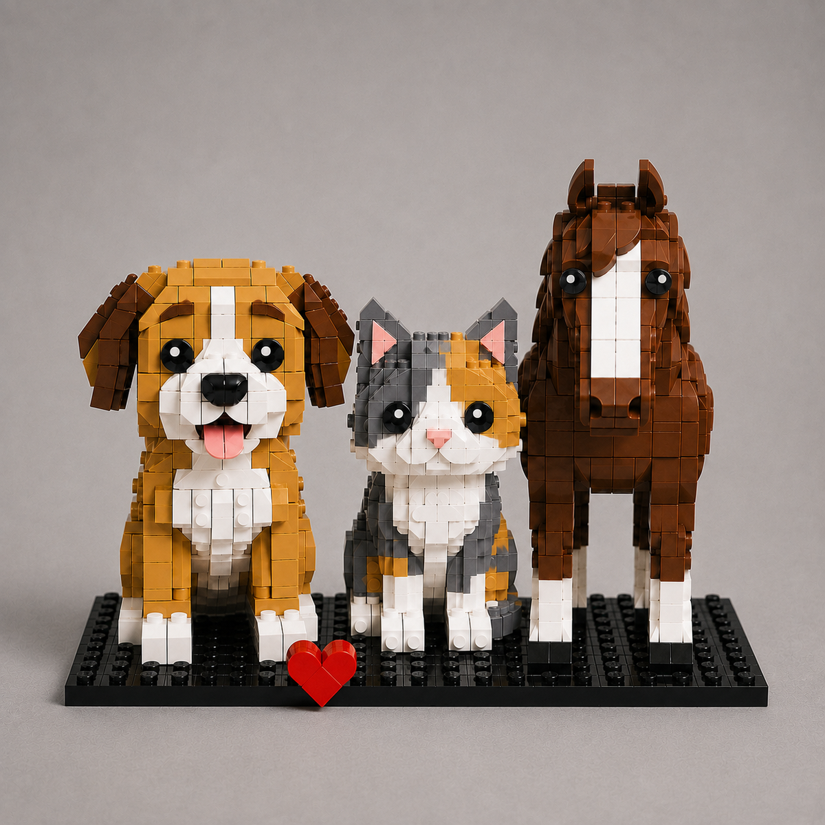 Custom photo of your pet as a building-block figure | 3 Figures | Building Blocks