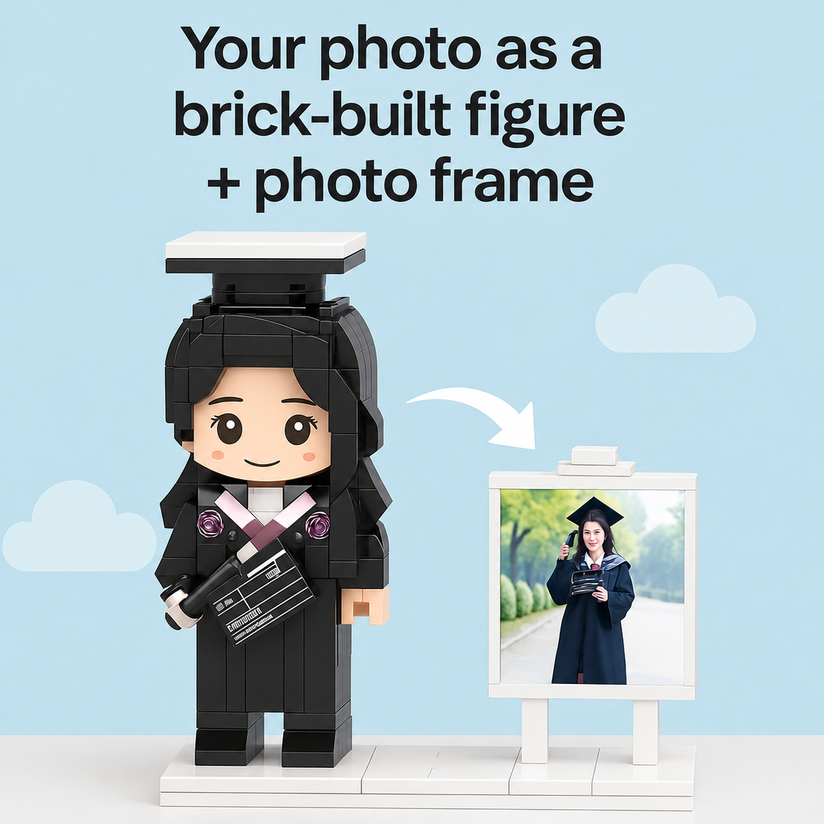 Your Own Photo as a Building Block Figure – 1 Person Personalized | Building Blocks