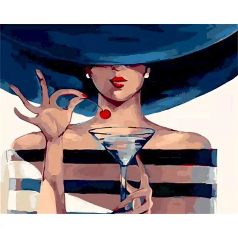 Woman with Martini | Paint by Numbers