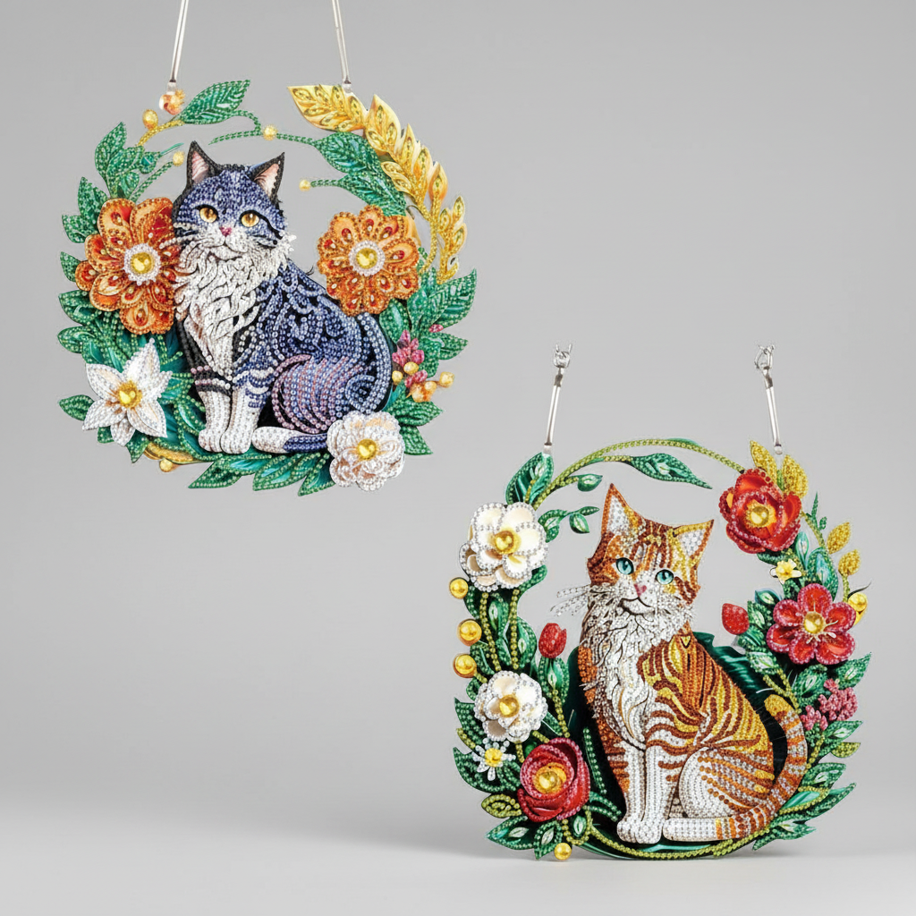 Decorative hanger | cat | Diamond painting