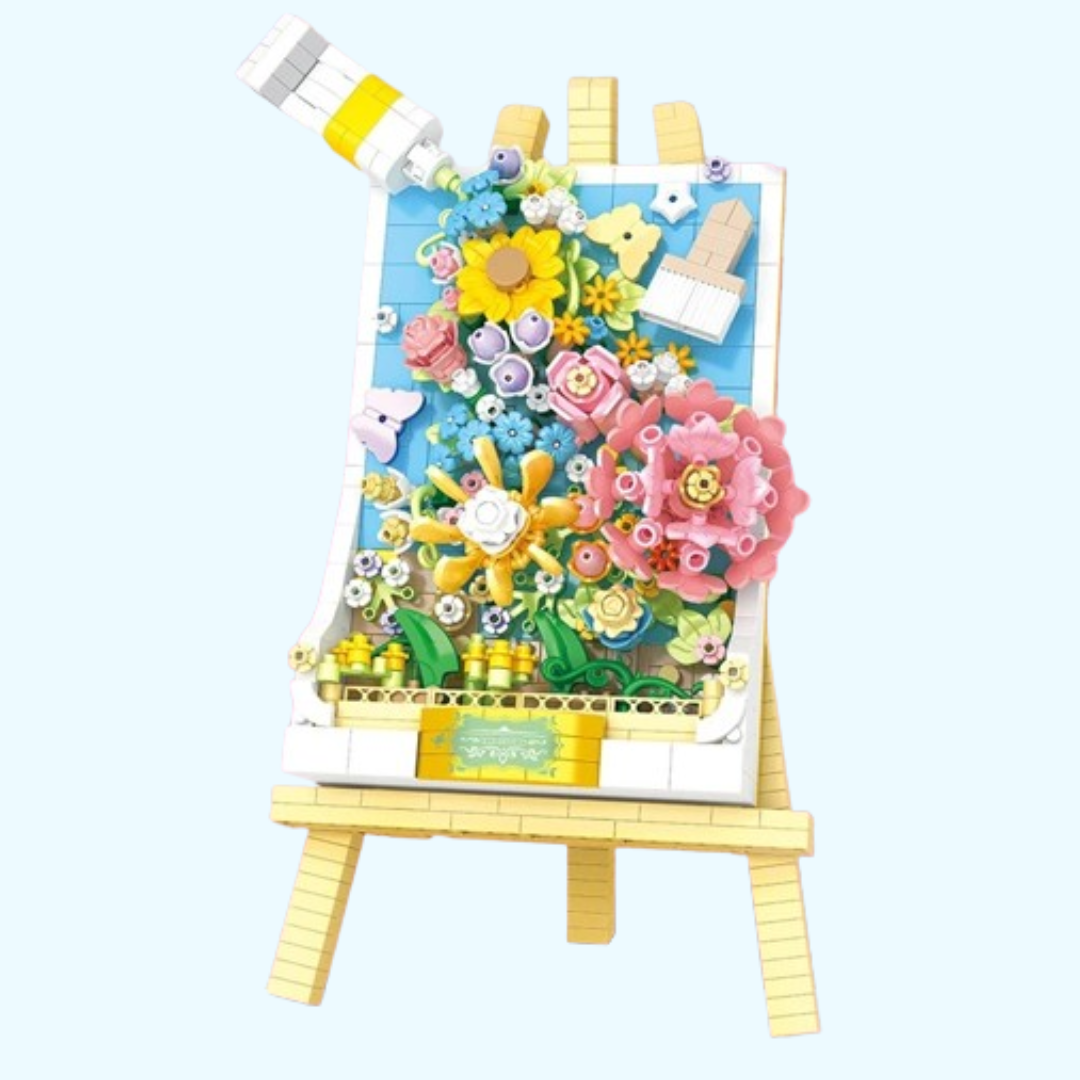 3D blue flower painting | Building blocks