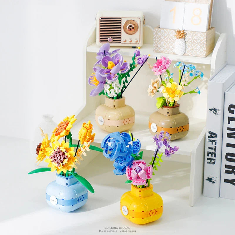 Violets in a vase