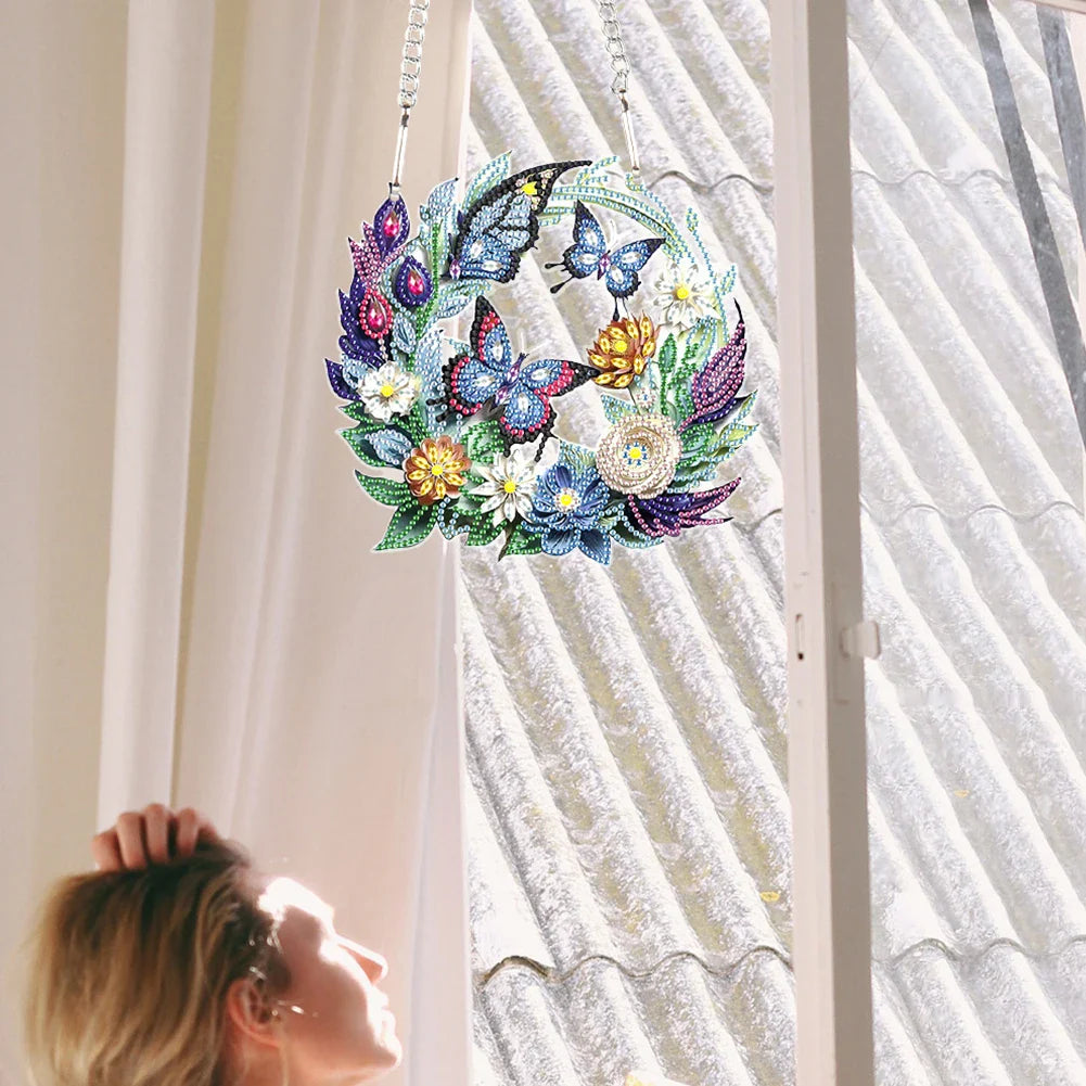 Decorative hanger | Butterflies | Diamond painting