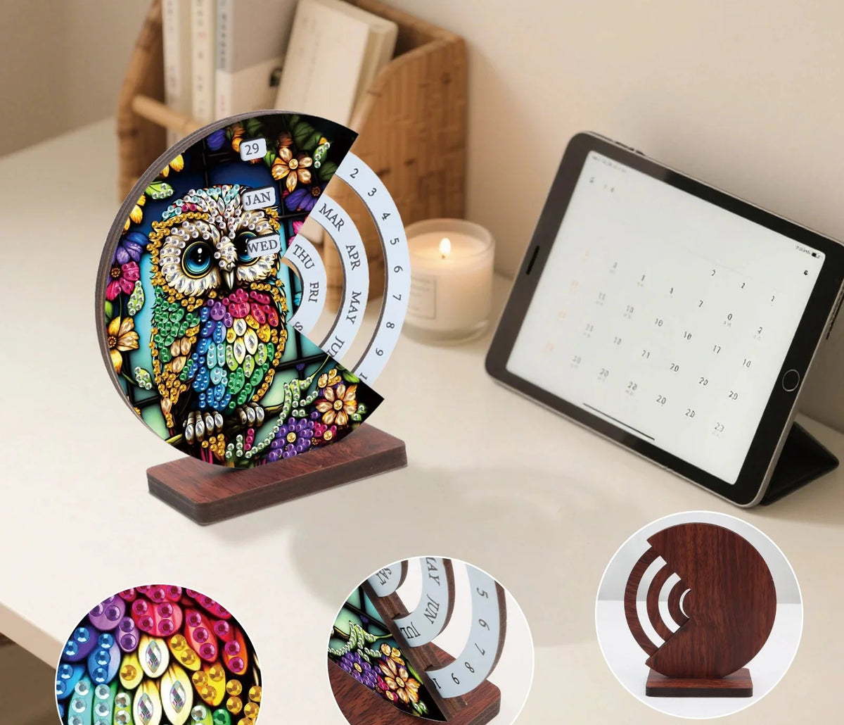Colorful owl | Calendar | Diamond painting