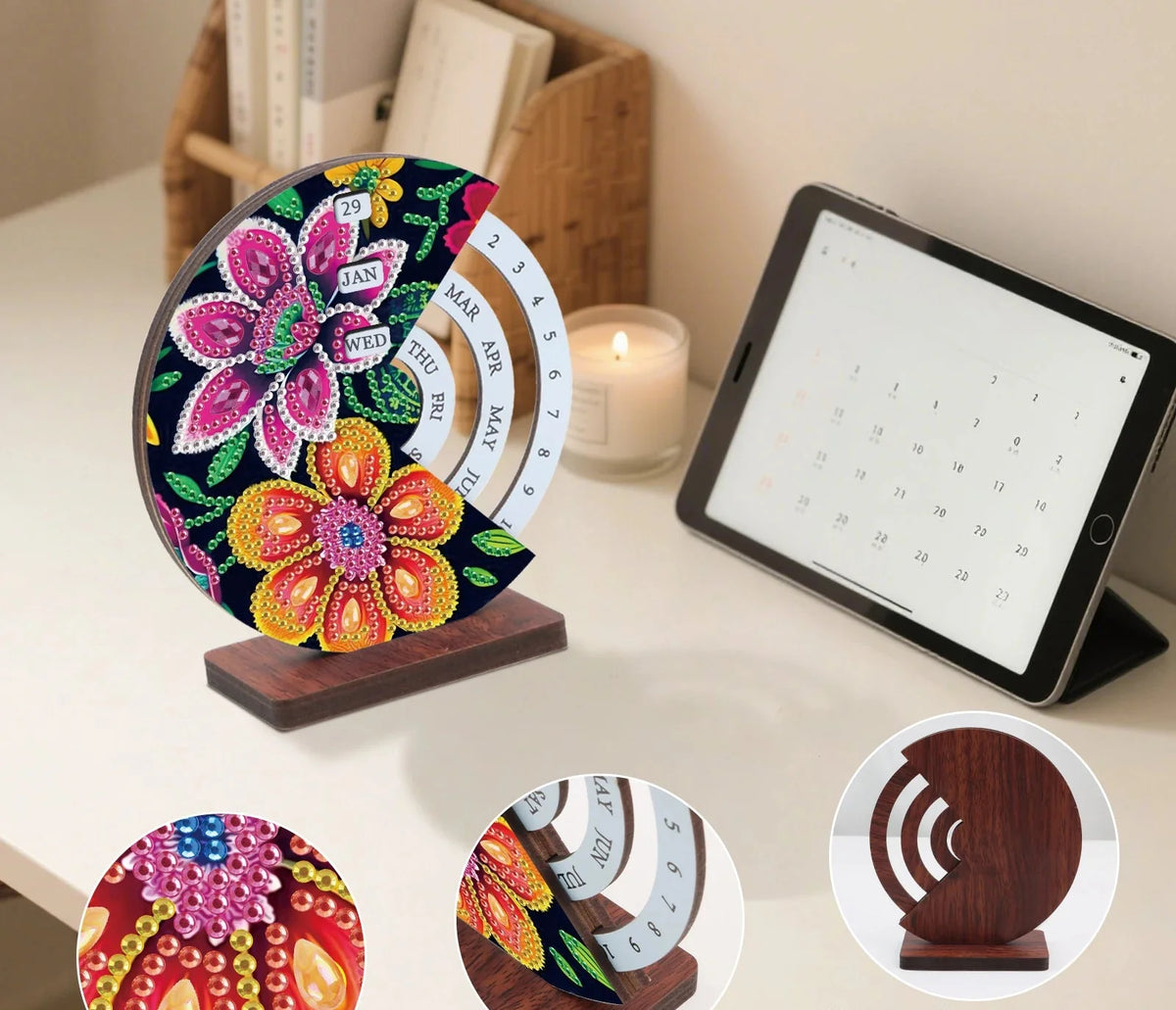 Pink & Orange Flower | Calendar | Diamond Painting