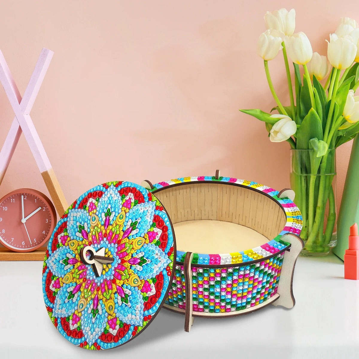 Mandala wooden box | Diamond painting