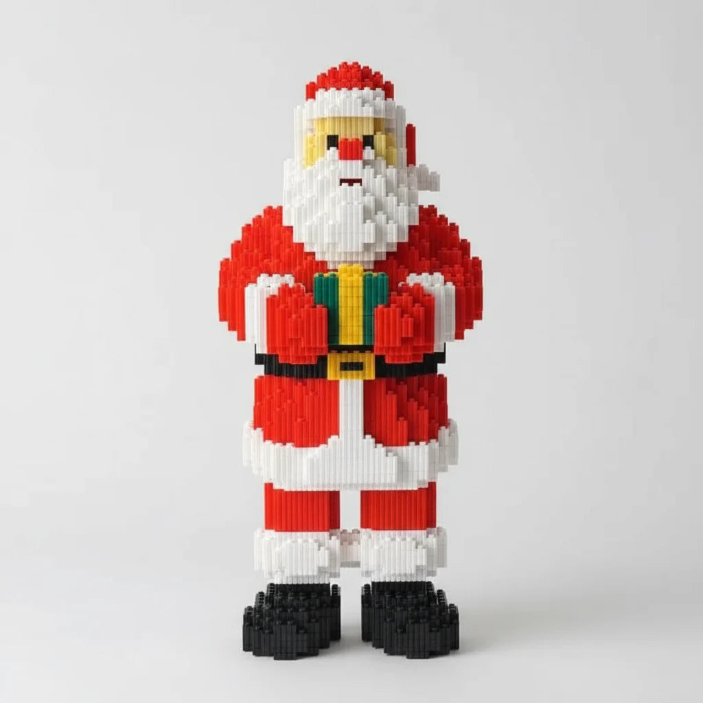 Santa Claus with Gift | Building Blocks