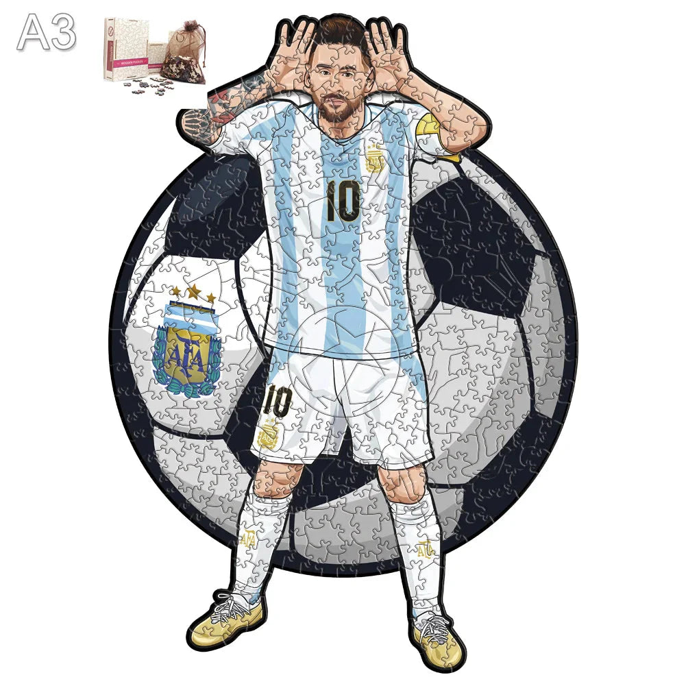 Messi Argentina – Cheering Pose | Wooden Puzzle