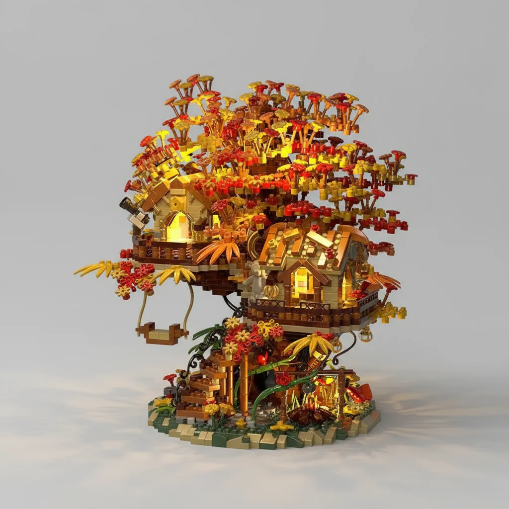Autumn house with treehouse | Building Blocks