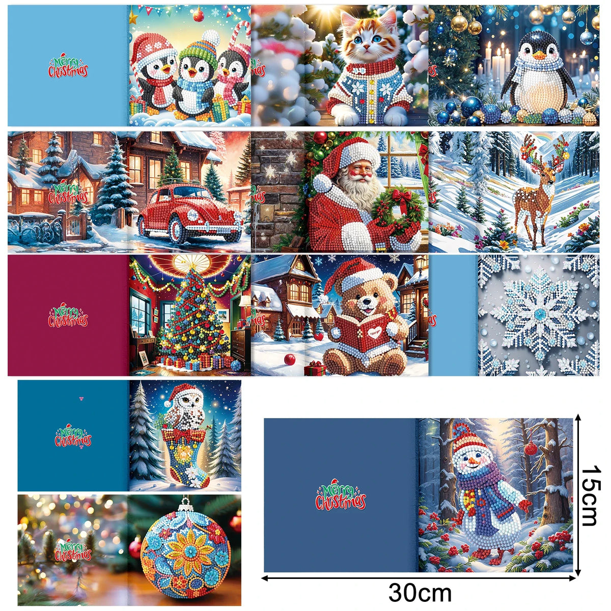 Christmas Cards | 12 Pieces | Diamond Painting