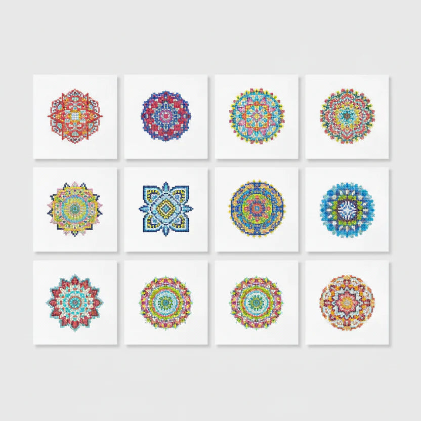 12 Mini Diamond Paintings | Mandala | Diamond Painting
