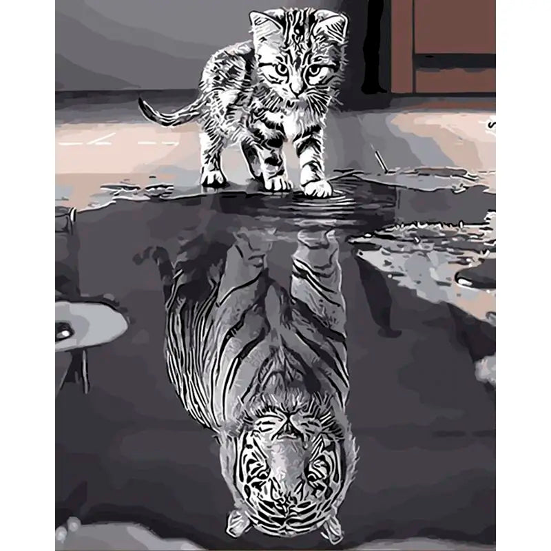 White Tiger Kitten | Paint by Numbers