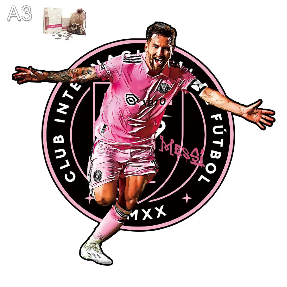 Messi Inter Miami Home Shirt | Wooden Puzzle