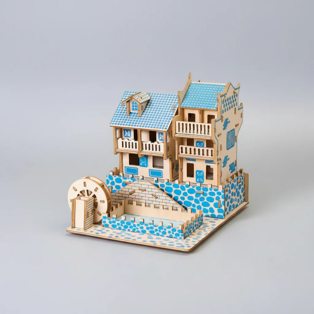 Blue House | Wooden Construction Kit