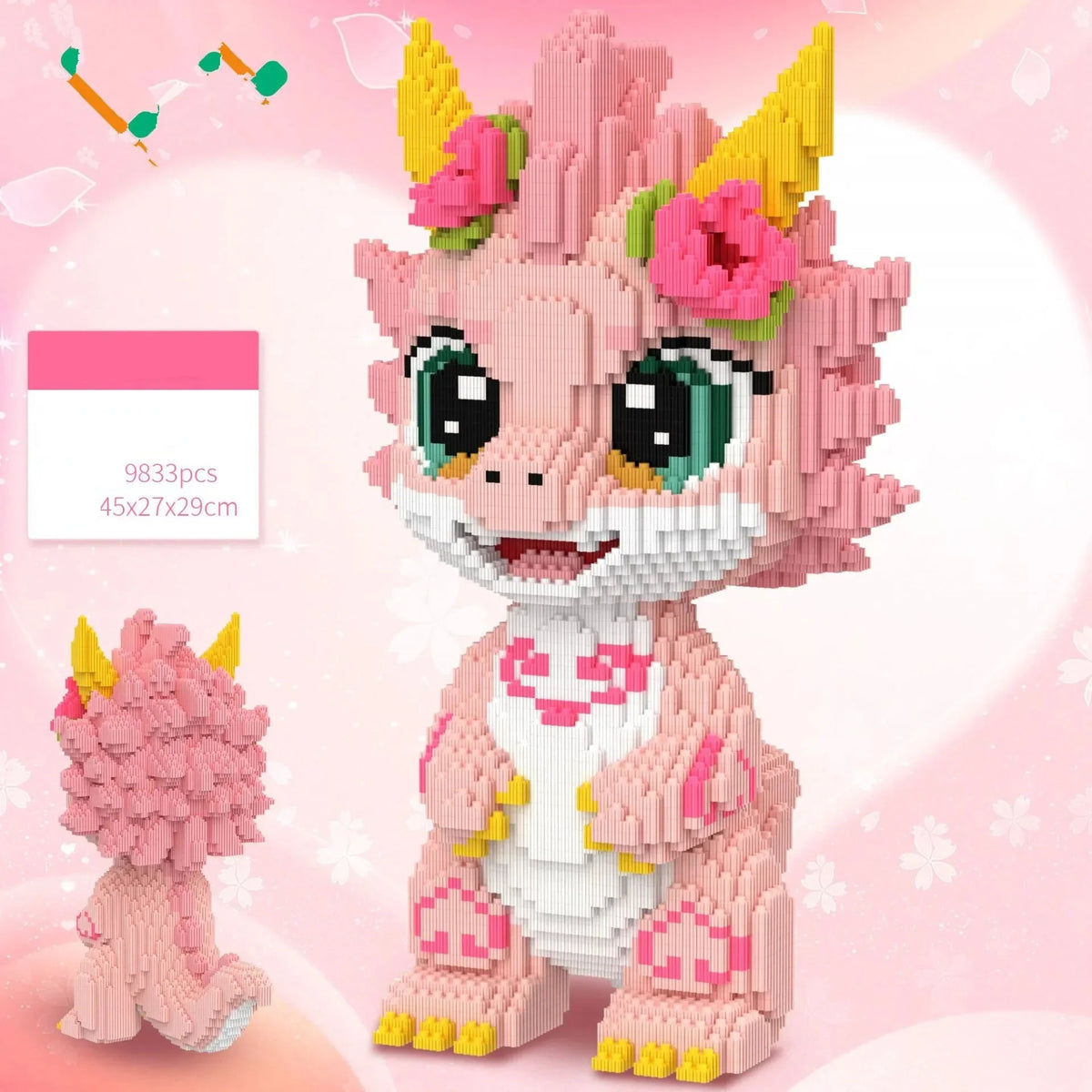 Cute Pink Dragon | Building Blocks
