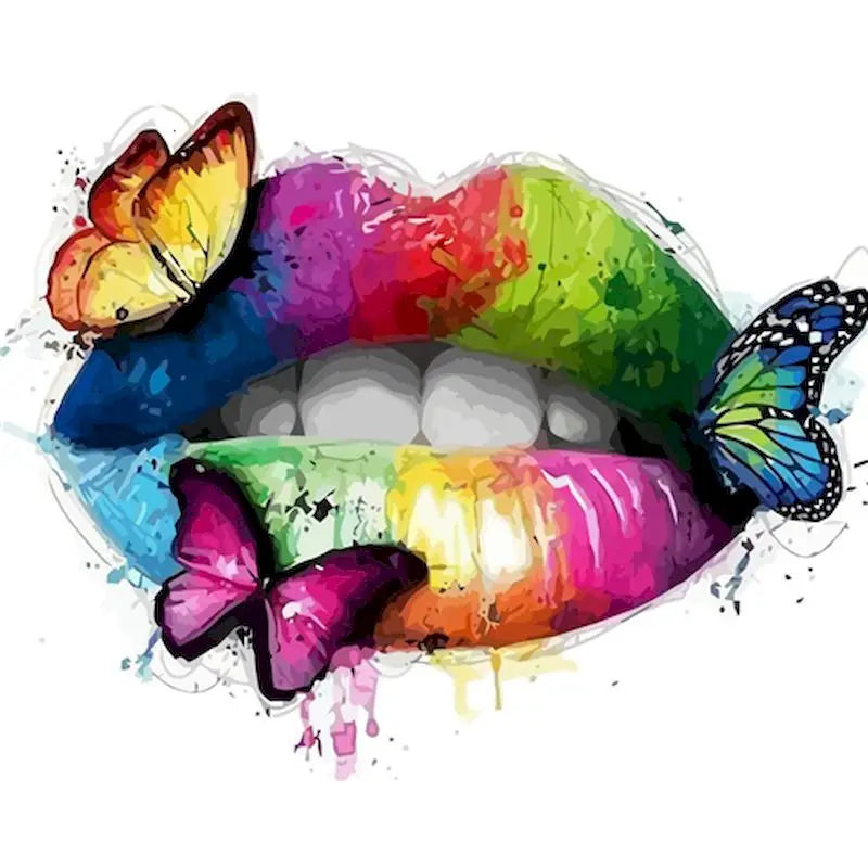 Butterfly on the Mouth | Paint by Numbers