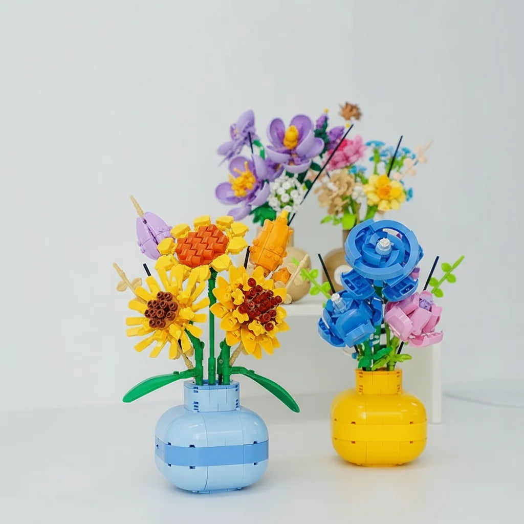 Sunflowers in a vase | Building blocks