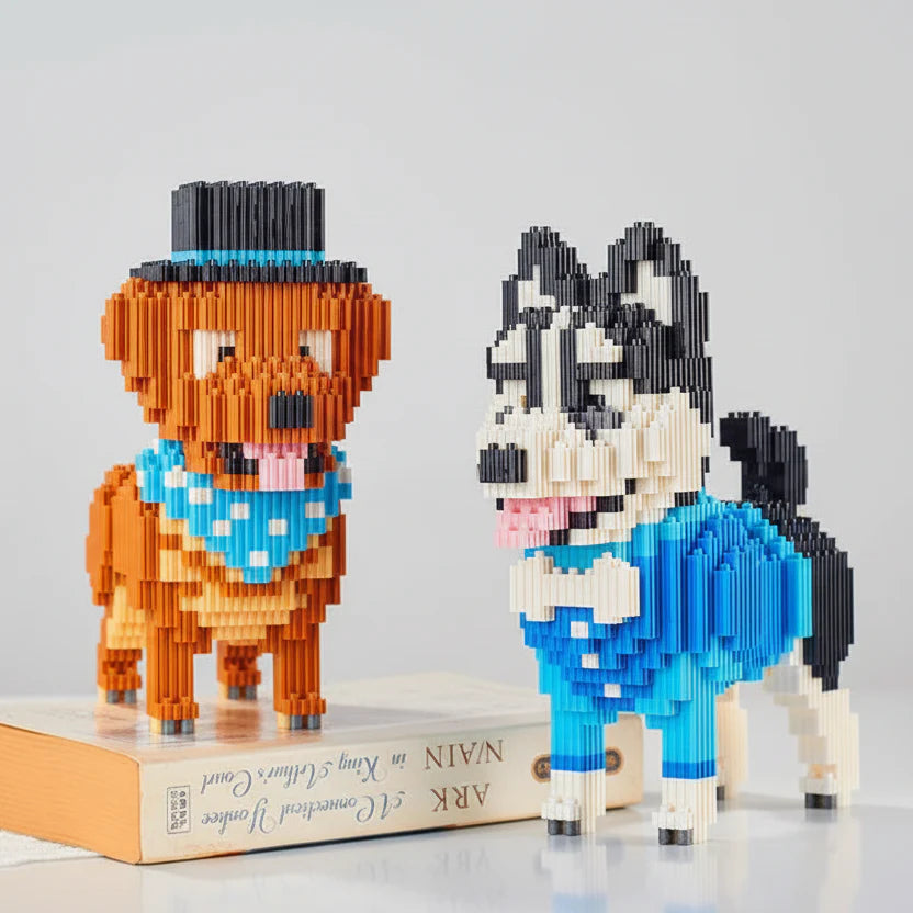 Husky in Blue Suit | Building Blocks