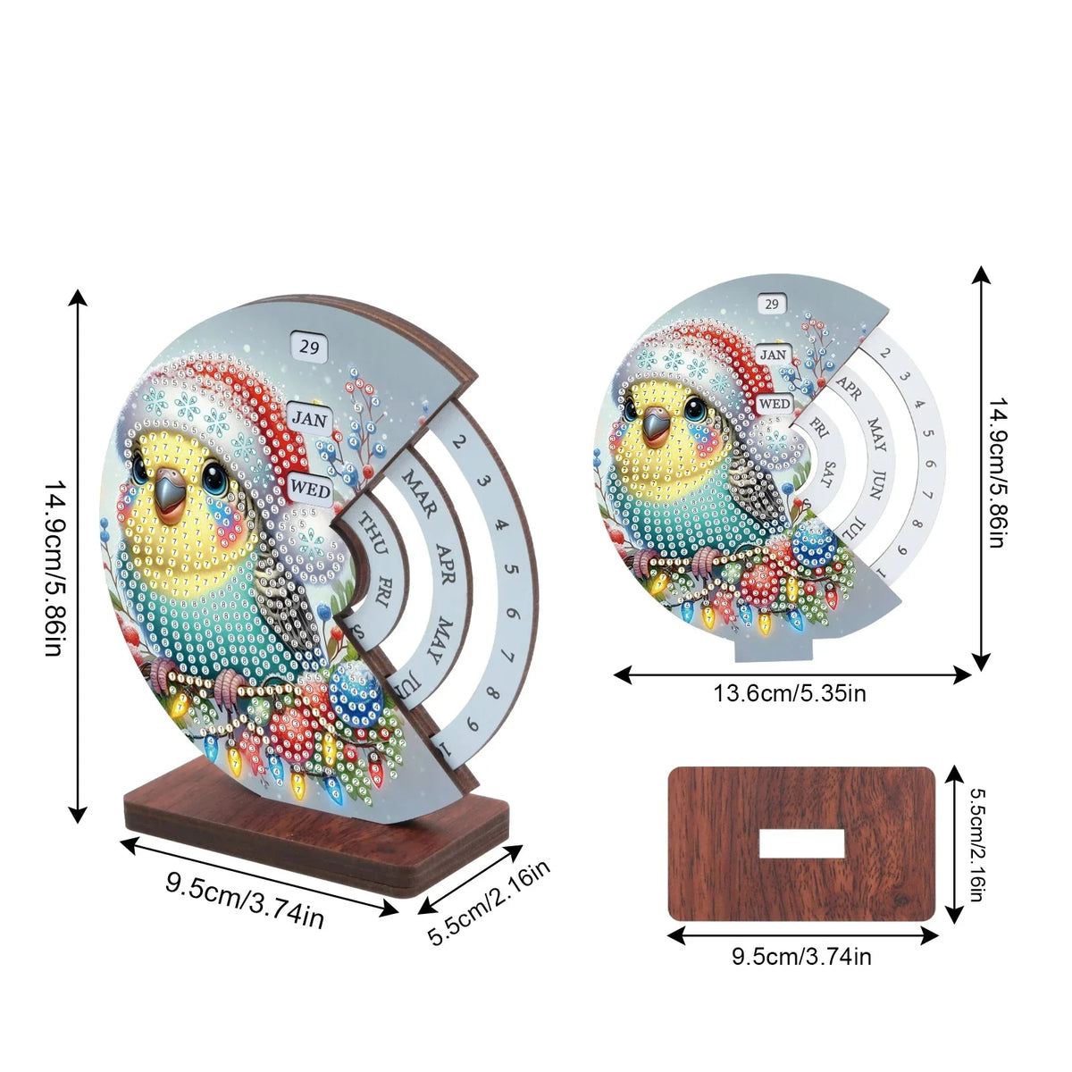Bird with Santa hat | Calendar | Diamond painting