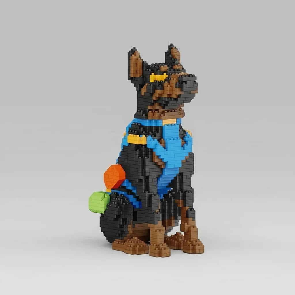 Doberman | Building bricks