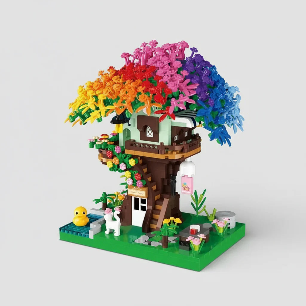 Rainbow treehouse | Building bricks
