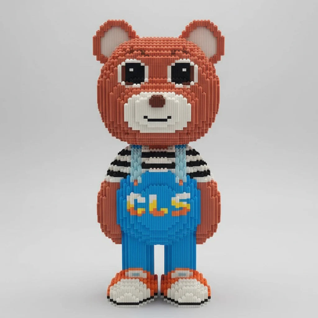 MEGA Brown Bear with Overalls | Building Blocks