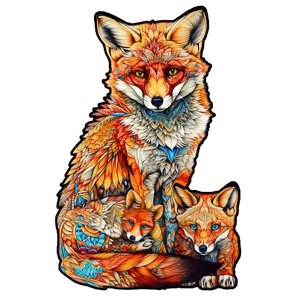 Fox with little foxes | Wooden Puzzle