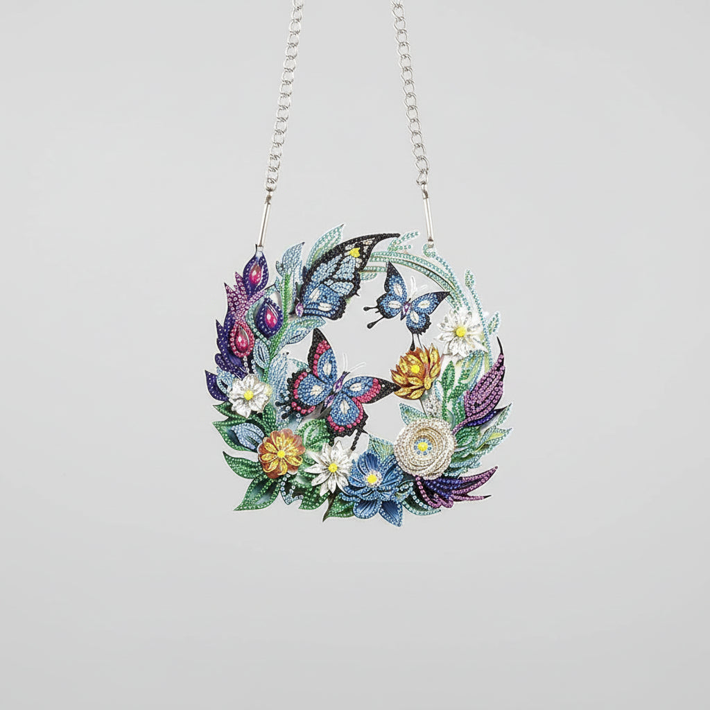 Decorative hanger | Butterflies | Diamond painting