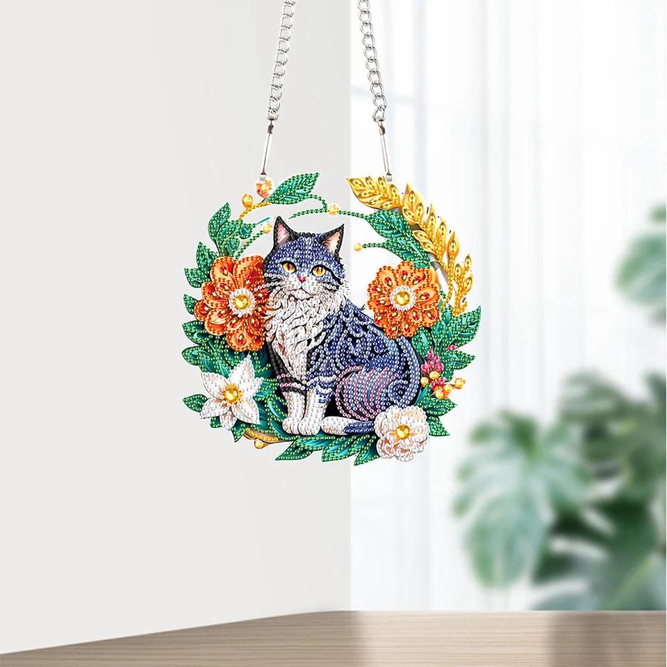 Decorative hanger | cat | Diamond painting