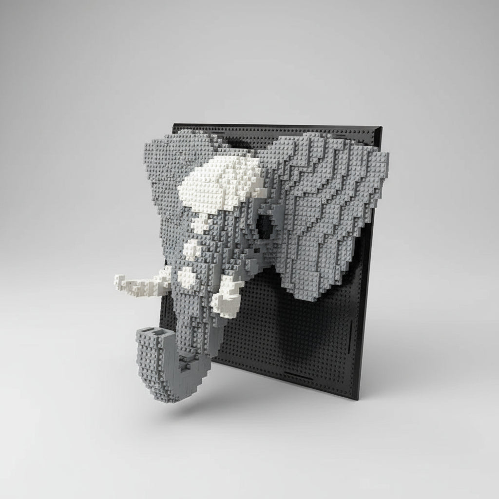 Elephant on Building Plate | Building Blocks