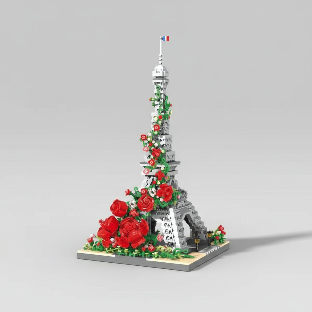 Eiffel Tower with roses | Building blocks