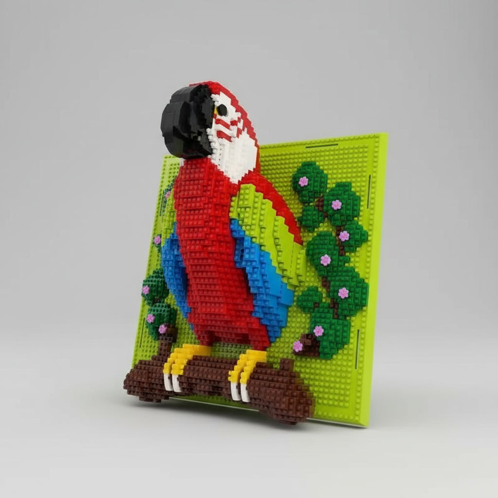 Parrot on Building Plate | Building Blocks