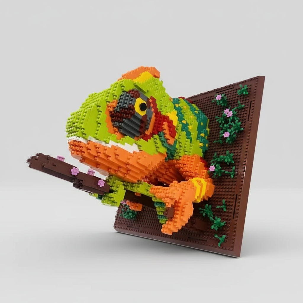 Chameleon on Building Plate | Building Blocks