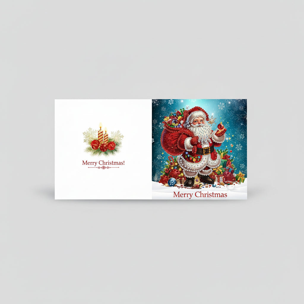 Santa Claus Christmas Cards | 12 Pieces | Diamond Painting