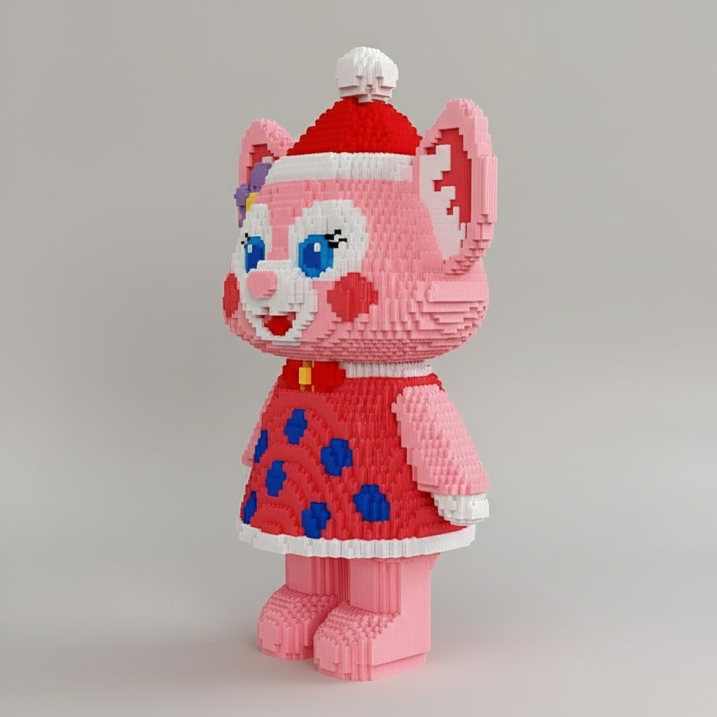 Fox with polka-dot dress | Building bricks