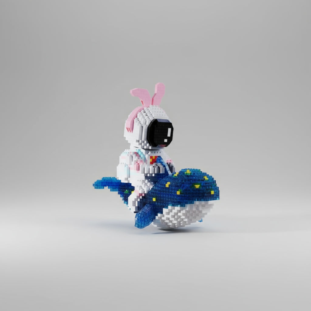 Astronaut Op Walvis Bouwblokjes