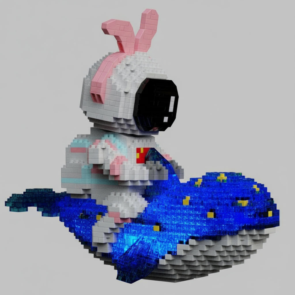 Astronaut Op Walvis Bouwblokjes