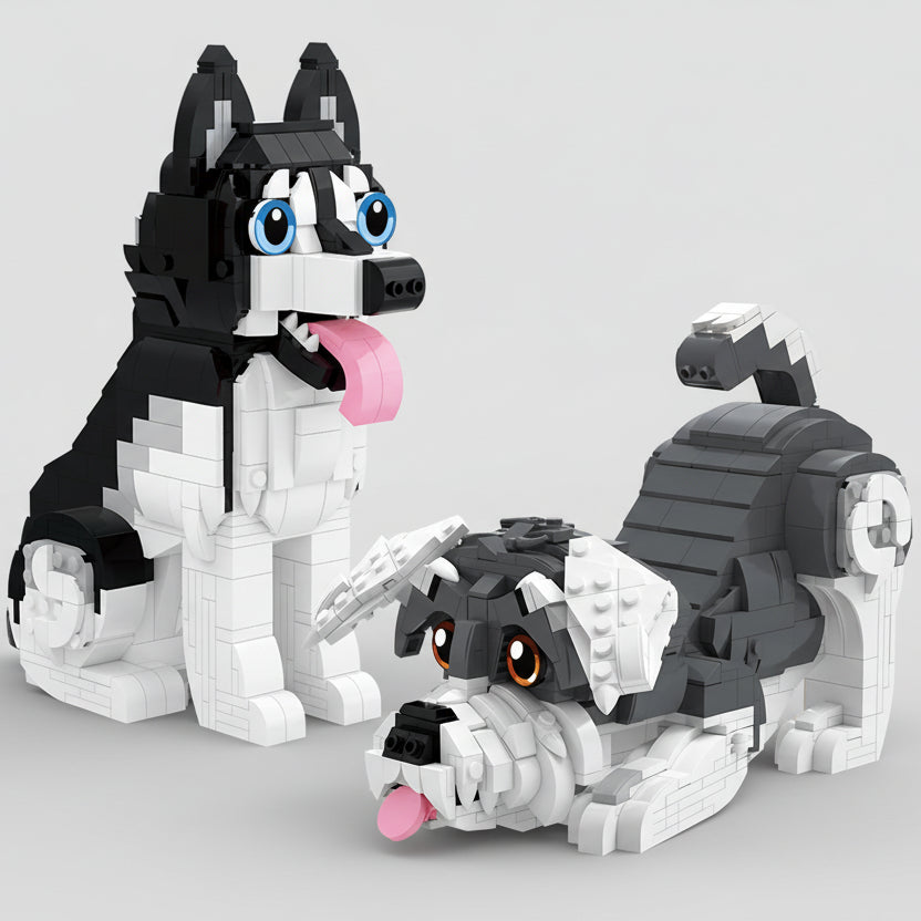Sitting Husky | Building blocks