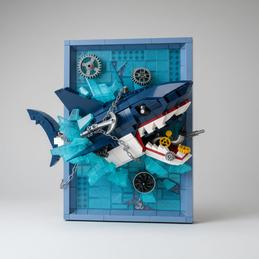 3D Shark Painting | Building blocks