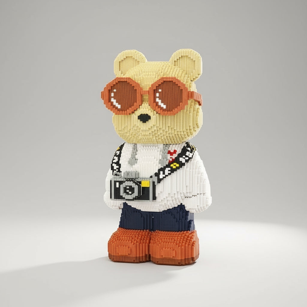 MEGA Cute Gray Bear with Camera | Building Blocks