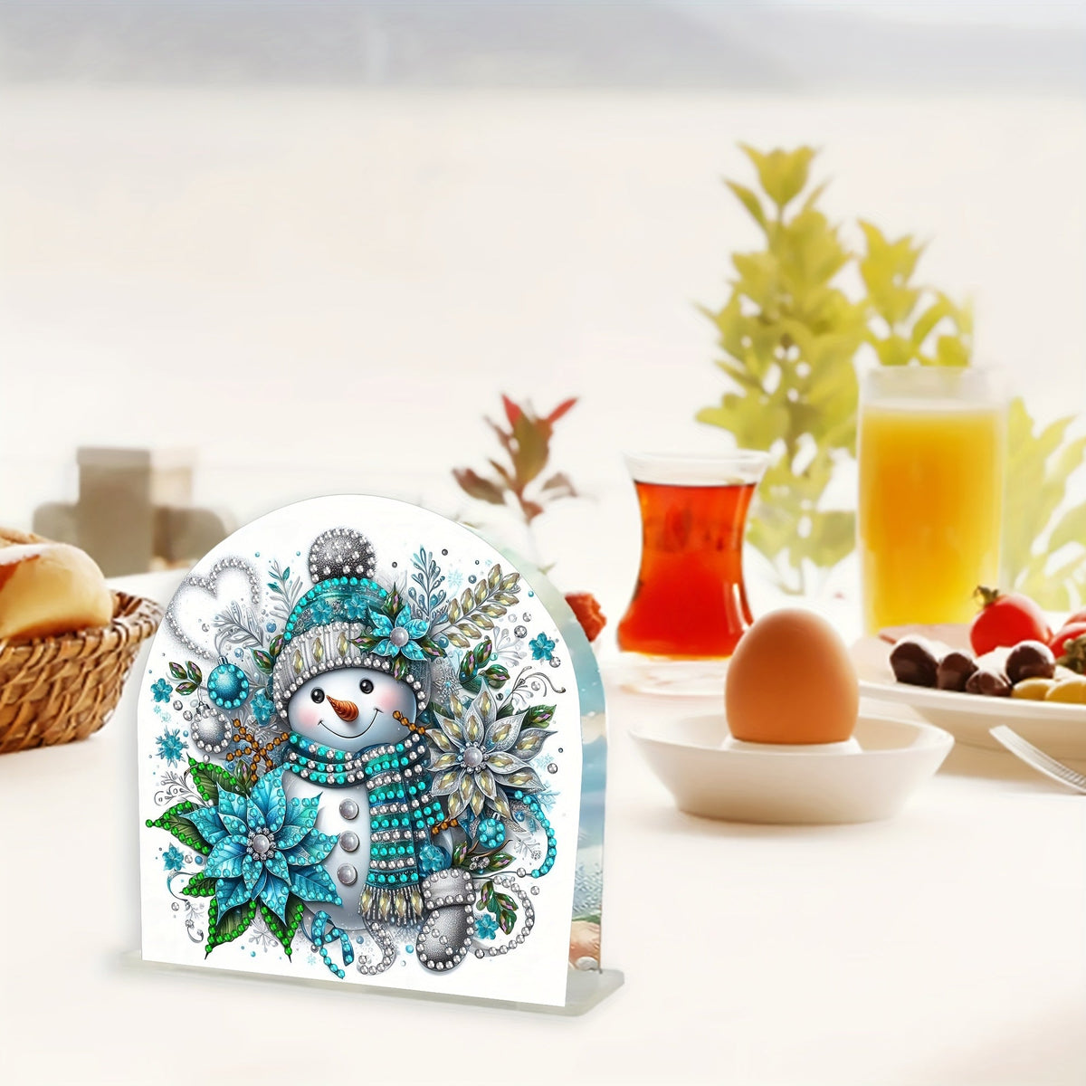 Snowman | Napkin holder | Diamond painting
