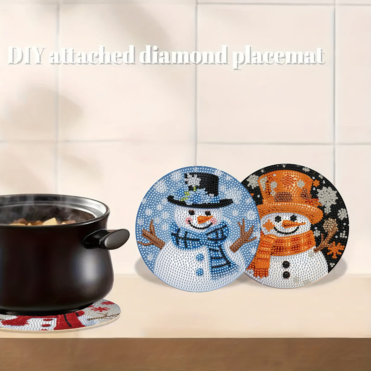 Snowman placemats | 4 pieces | Diamond painting